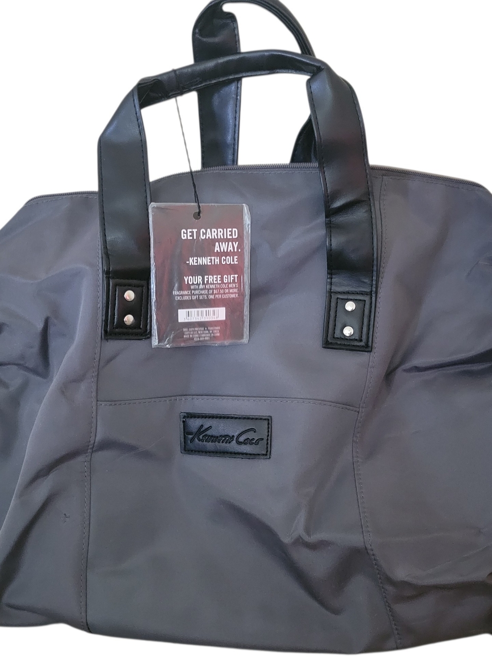 Kenneth Cole Gray Duffel Bag with Black Handles